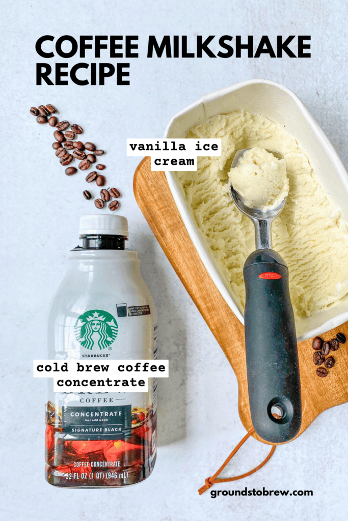 This 2-ingredient coffee milkshake recipe only takes minutes to blend together and has tons of coffee flavor.